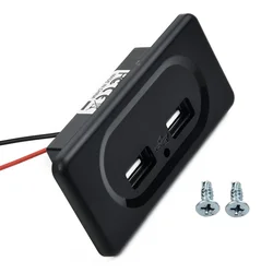Dual USB Port 3.1A Fast Charging Socket for Vehicle and Outdoor Accessories (Black)