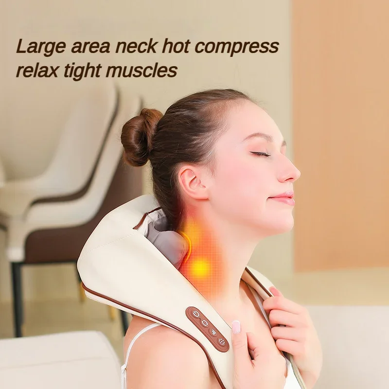 Portable Mini Relaxer Dredge Kneading Smart Electric Wrap Heated Trapezius Muscle Neck Multifunctional Shiatsu Massage Shawl