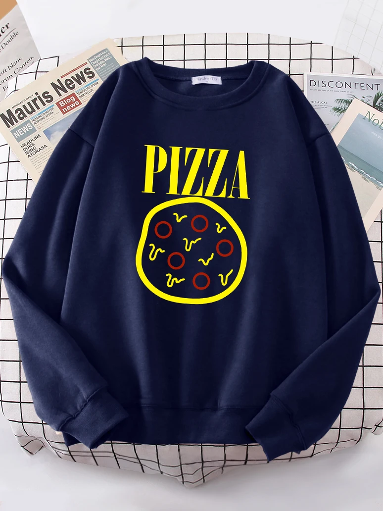 

Delicious Pizza Enthusiasts Print Hoodies Girl Soft Brand Clothing Thermal Fashion Women Sweatshirt Oversized Loose Woman Hoodie