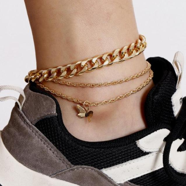 Anklets Butterfly Ankel Bracelet for Women Leg Chain Foot Jewelry Beach Accessories Ancklets Sandals Schmuck
