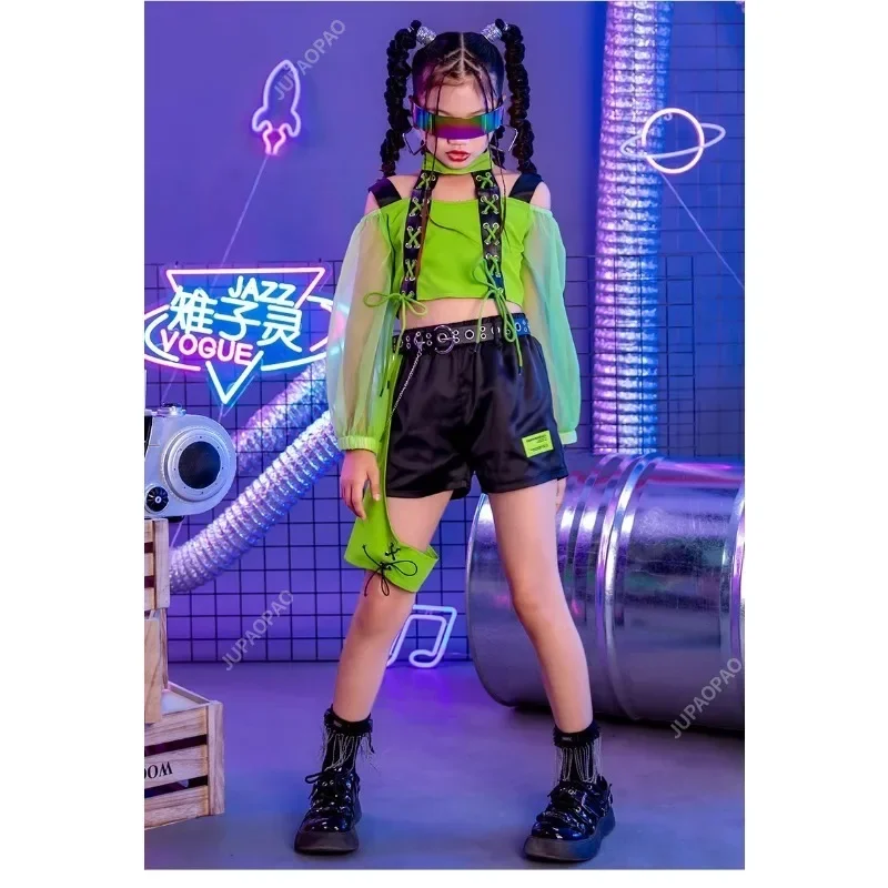 

Jazz Dance Wear Spring New Clothes Girls Set Festival Clothing Cheerleader Uniform Dancer Outfit Stage Costume Fashion Suit XH34