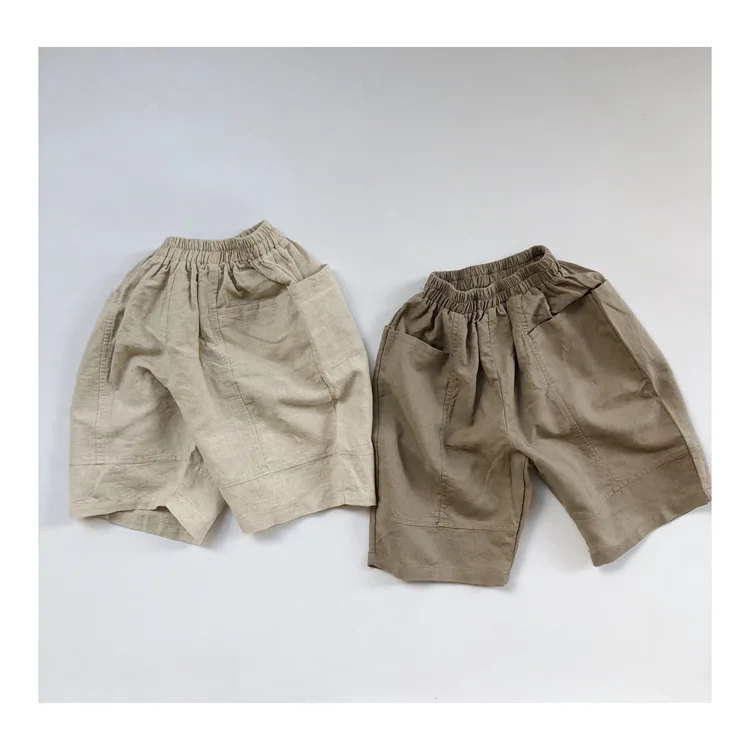 

2024 Childrens Pants Summer New Korean Edition Casual Shorts Light and Thin Cotton Fashion Pants for Boys and Girls