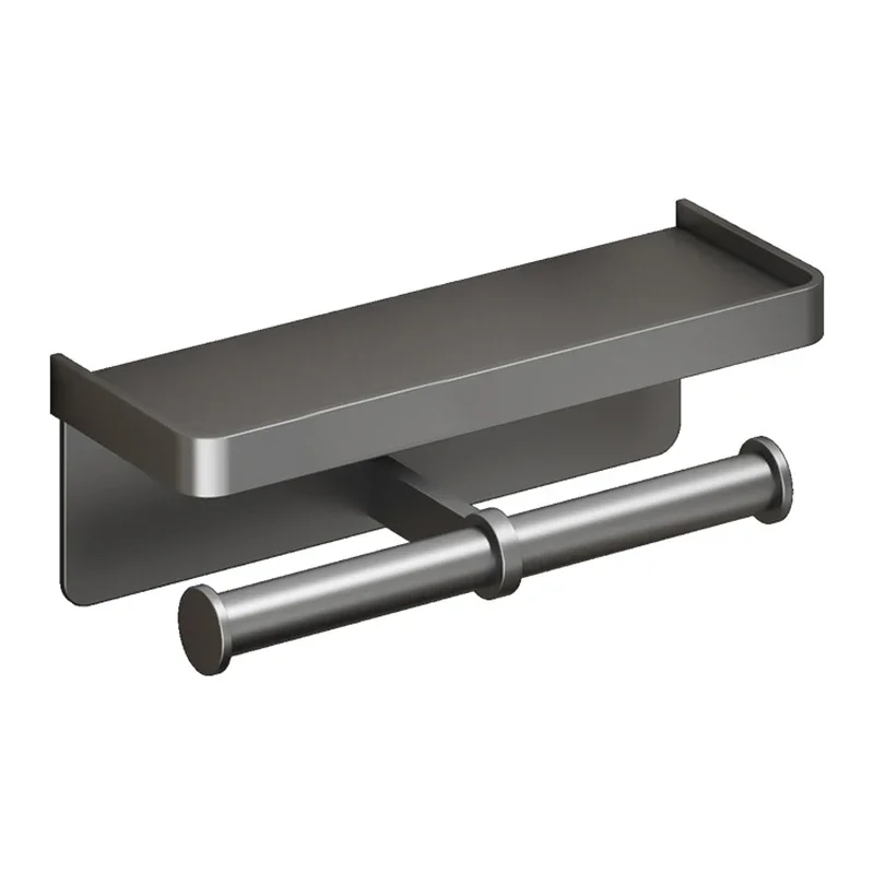 Toilet Paper Holder Wall-Mounted Double layer Paper Roll Holder With Storage Tray Organizer Phone Stand Bathroom Accessories toilet paper holder
