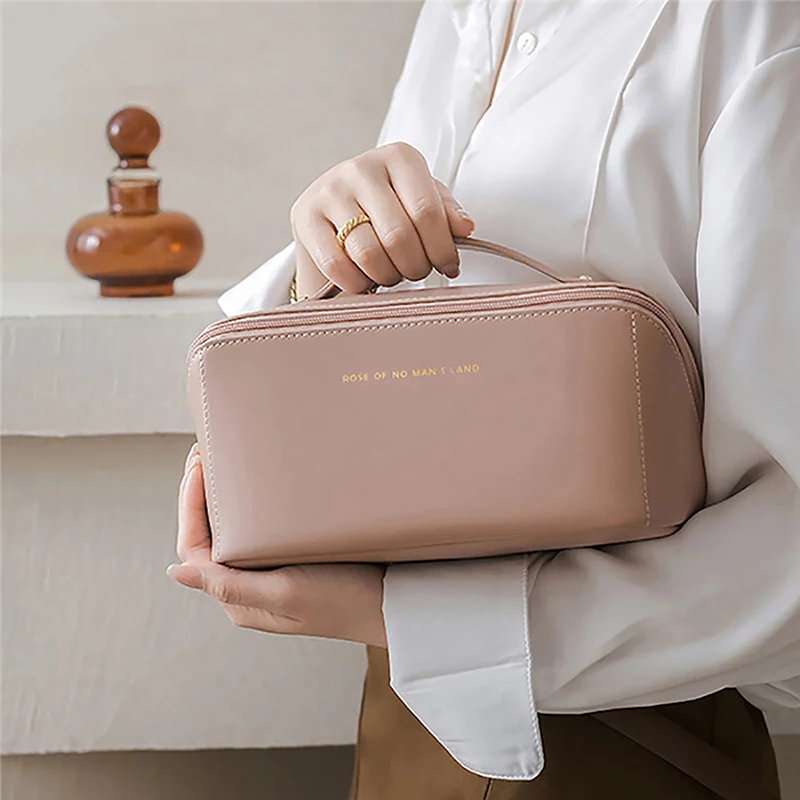 Large-Capacity Travel Cosmetic Bag Portable PU Makeup Pouch Women Waterproof Bathroom Washbag Multifunctional Toiletry Kit cosmetic bag cosmetic storage bag toiletry bag makeup bag cosmetic case