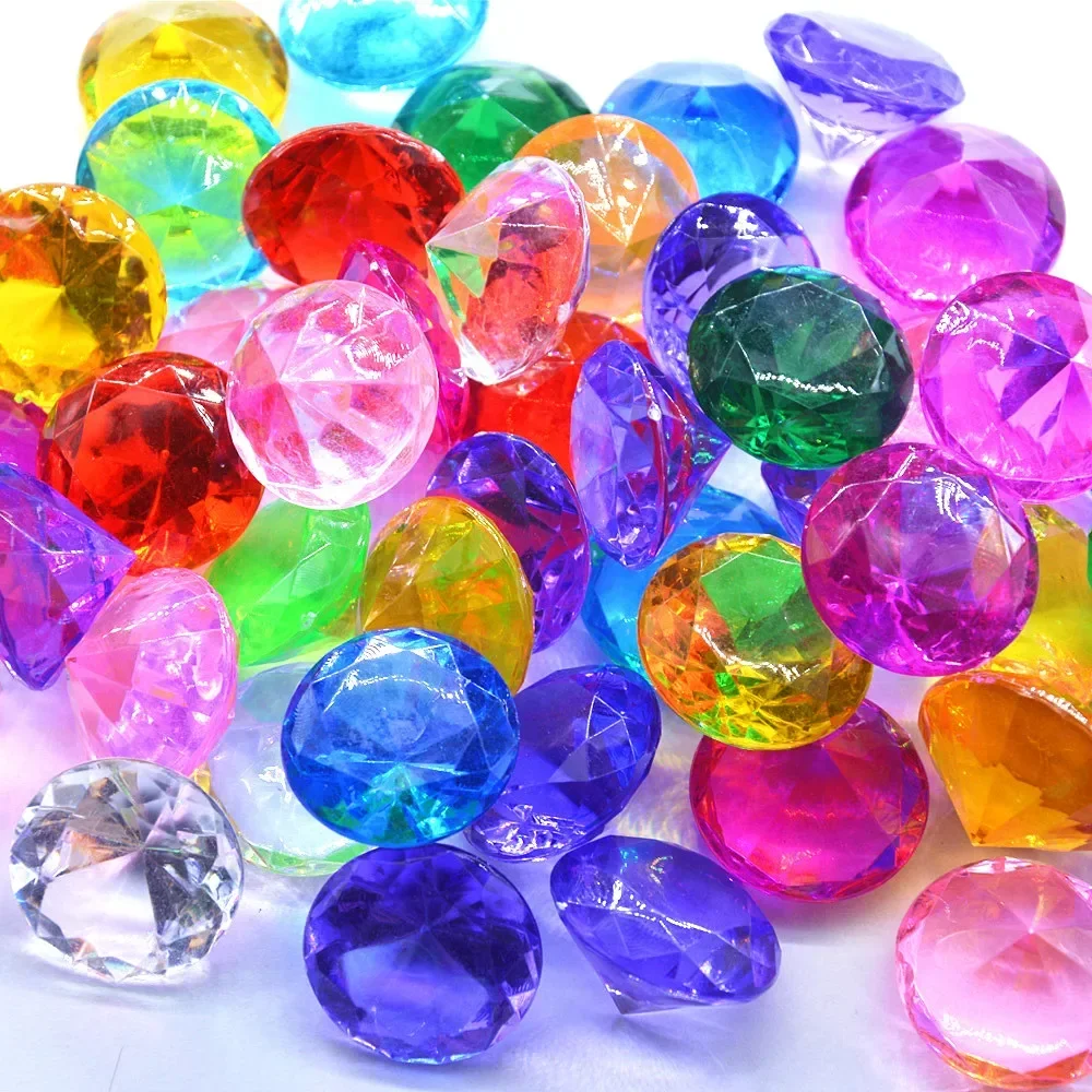 20pcs Plastic Diamond Home Decor Party Ornament DIY Art Centerpiece Craft Clear Gems Pirate Props Cosplay Wedding Birthday Party Toys Gem Toys Diy Handmade Gift