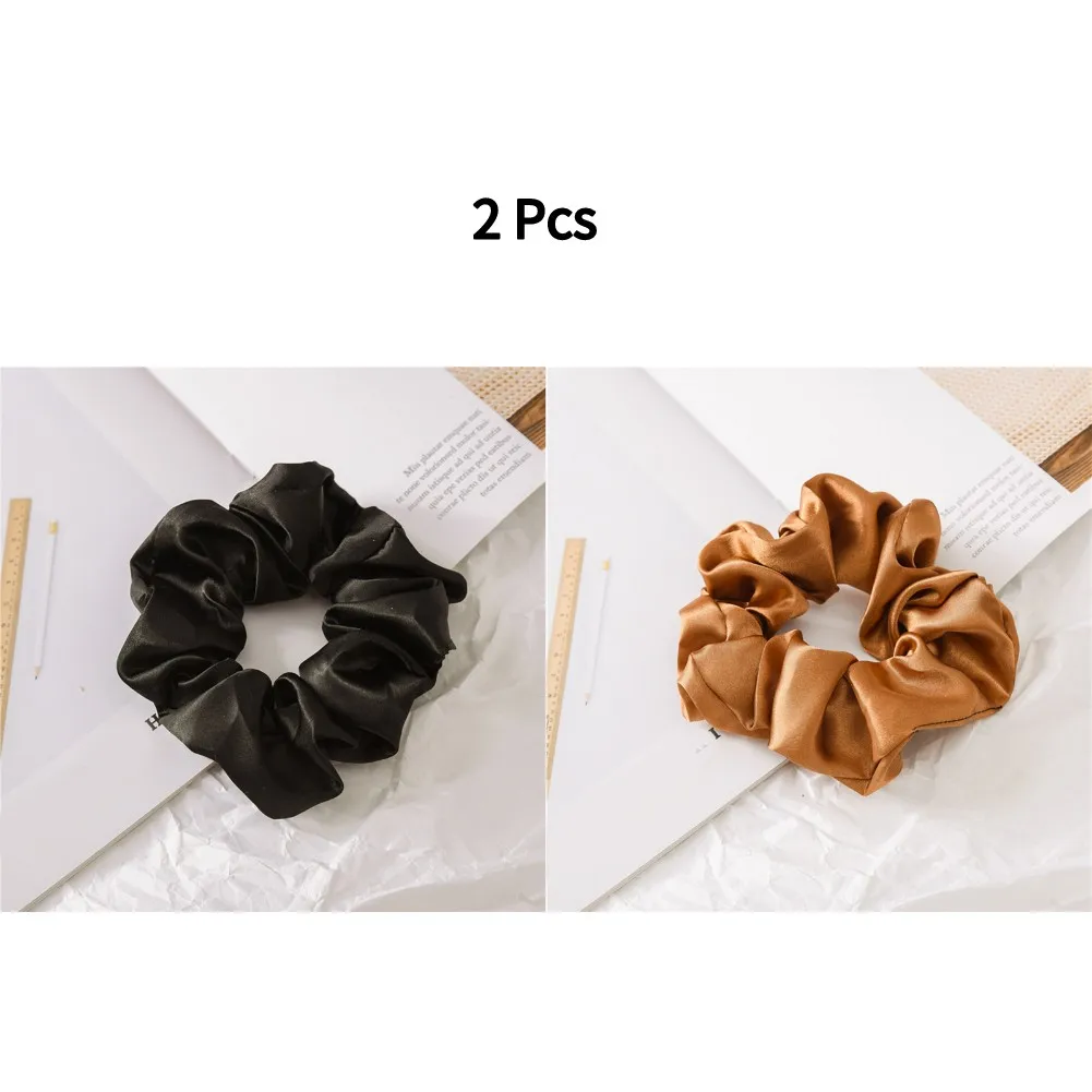 3.9 inch Women Silk Scrunchie Elastic Handmade Multicolor Hair Band Ponytail Holder Headband Hair Accessories hair clips