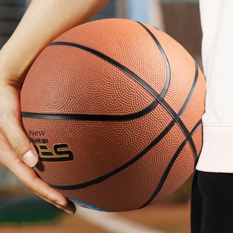 6-7 Size Adult Standard Basketball Leather Ball, Indoor Outdoor, Wear Resistant Heavy Rubber Ball, Fitness Sports Trend