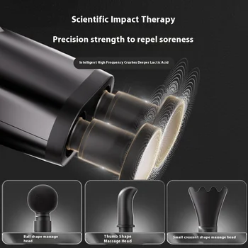 مسدس تدليك صغير محمول برأس مزدوج مع مسدس تدليك عضلات قرع الأنسجة العميقة، مسدس فاسيال متعدد الوظائف قابل لإعادة الشحن - Image 6