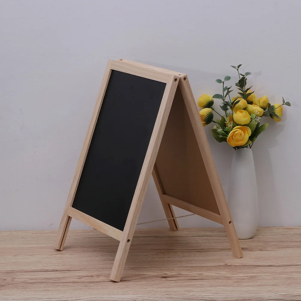 

Wooden Stand Blackboard Double Side Message Draw Board White and Black Display Chalkboards for Children Bar Counter