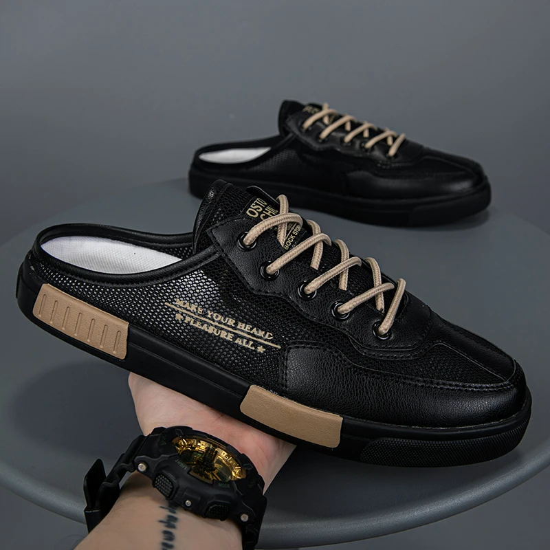 

Casual Half Shoes For Men Summer Outdoor Breathable Slip-on Male Footwear Mesh Quality Hard-wearing Men Loafers Fashion New