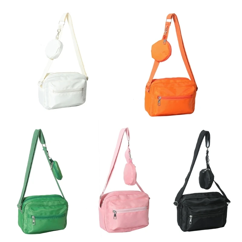 

2023 Mini Square Bag Nylon Crossbody Bag for Girl Women Solid Color Trendy Bag