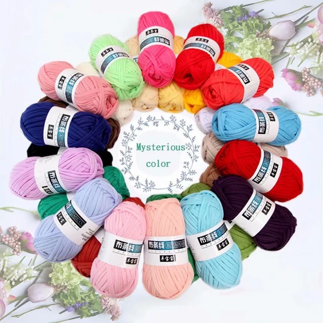 32m Solid Color Soft Crochet Yarn Knitting Thread Cloth Thread DIY Crafts  Cotton Wool Knitting Carpet Handbag Hands Kitting Yarn