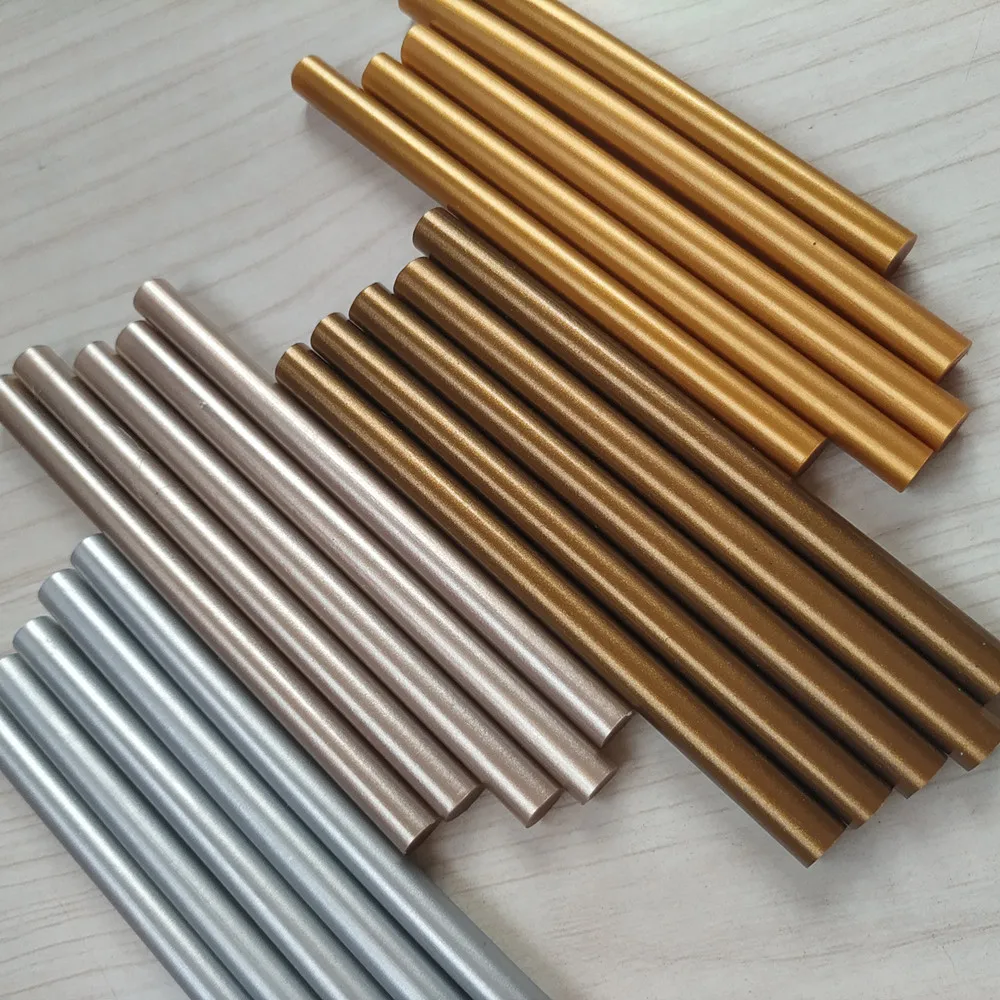 20 Pz/Lotto Smoky Color Scheme Metallic Hot Melt Glue Stick Barre In Silicone Per Pistola Penna Stereoscopica Piatta Con Sigillo Di Cera Manuale Fai D