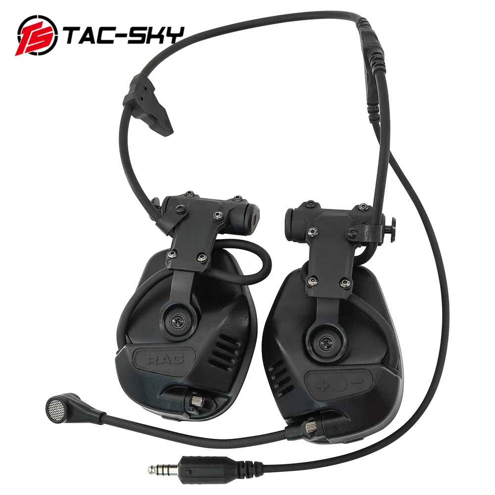 TS TAC-SKY 전술 헤드셋 RAC 야외 사냥 스포츠 헤드셋 ARC 헬멧 트랙과 호환되는 FAST /ACH/MICH 시리즈 헬멧