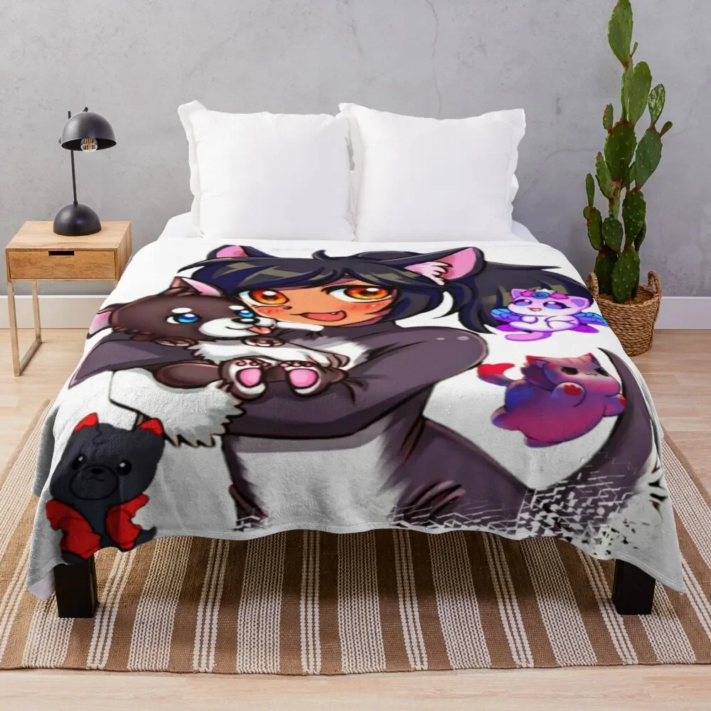 Meeows Aphmau Cat Peluche Coperta Da Tiro Sottile Bambino Extra Large Coperte Calde
