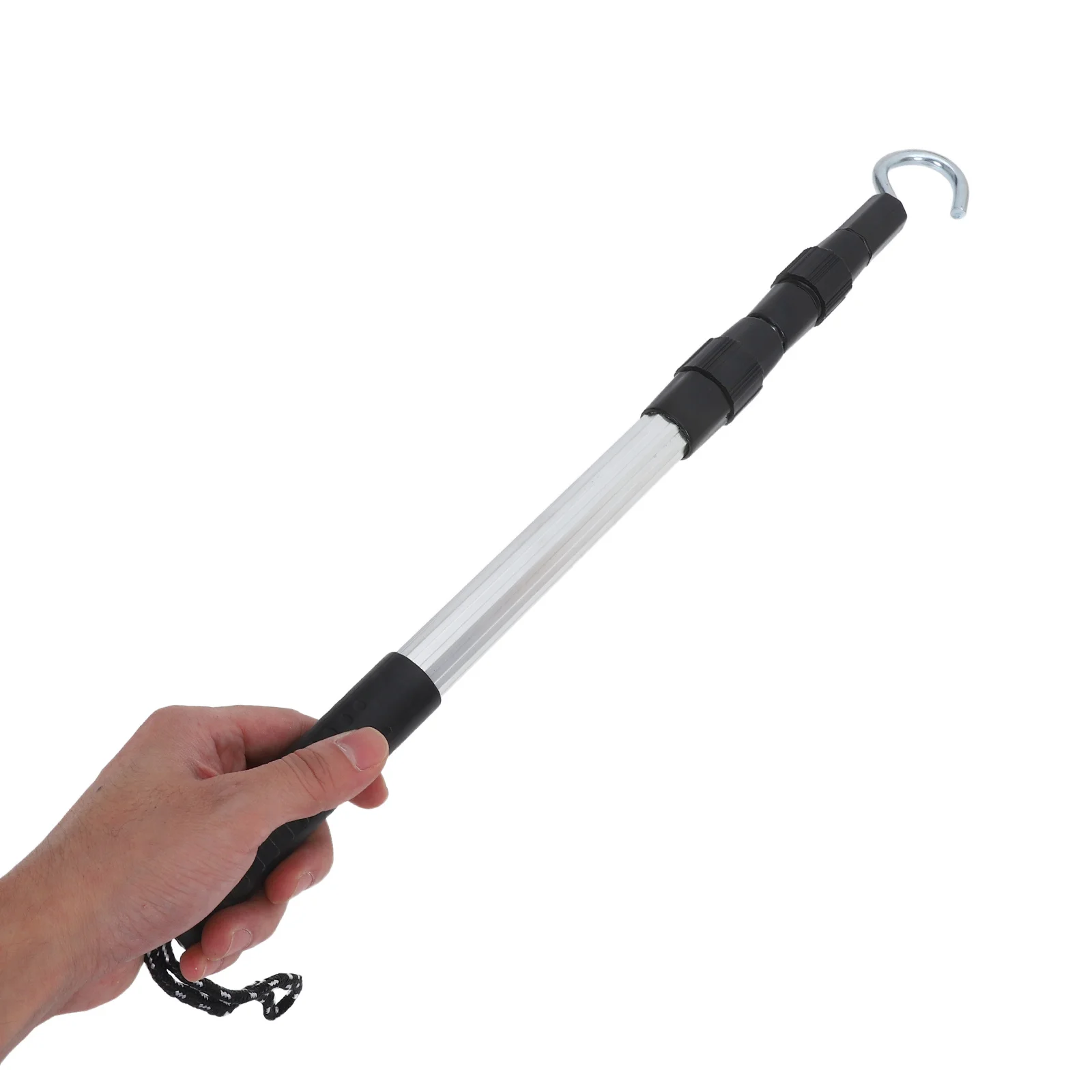 תליית סולם מתקפלת מאלומיניום עם מוט טלסקופי לופט, גישה למדרגות, תליית סולם מורחבת לרכבת Rv, תליית חלון