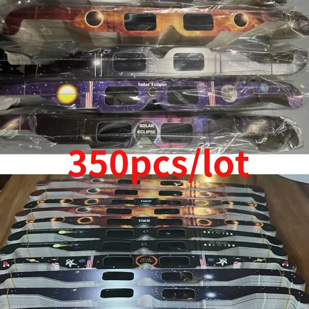 350pcs Paper Solar Eclipse Glasses Random Color Protect Eyes Anti-uv Viewing Glasses Safe Shades Observation Solar ISOGlasses