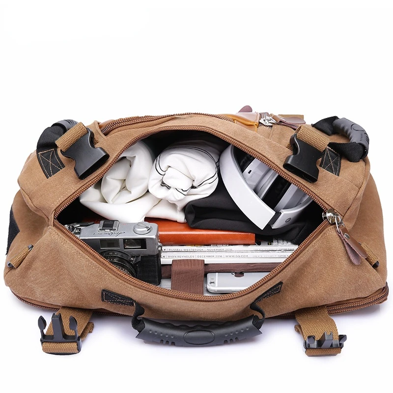 Men's Backpack Casual Large Capacity Canvas Handbags Waterproof Multifunctional Travel Gym Shoulder Bags for Unisex