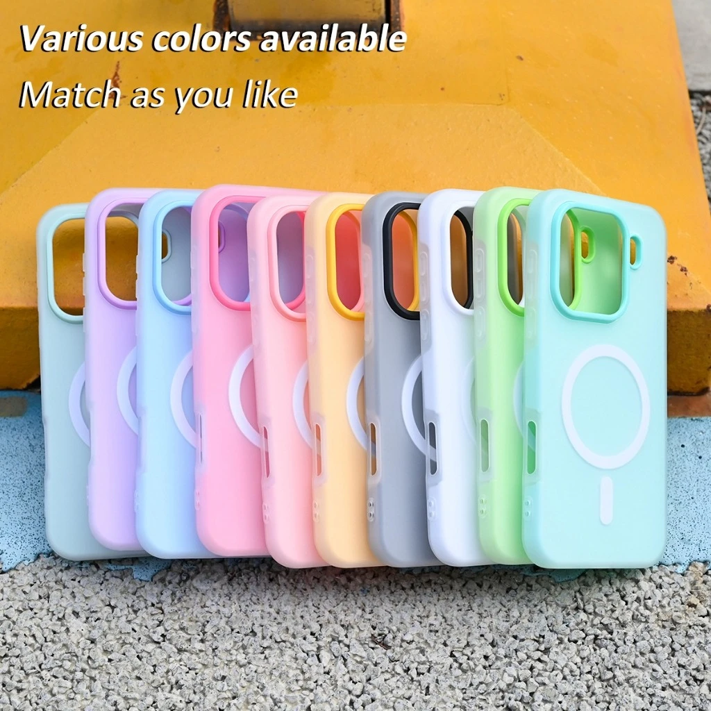 Luxury Magnetic 2-in-1 Frosted Skin-Friendly Liquid Silicone Phone Case Bumper Cover