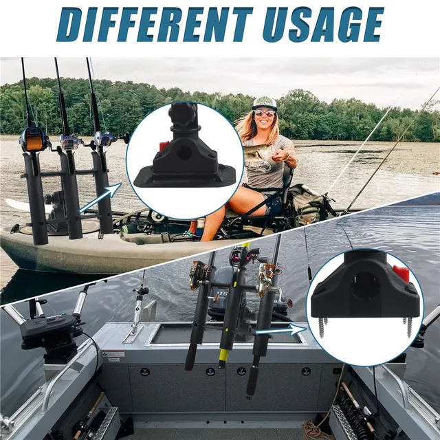 Fishing Pole Holders 3-Rod Fishing Holder (Black) Side-Mount