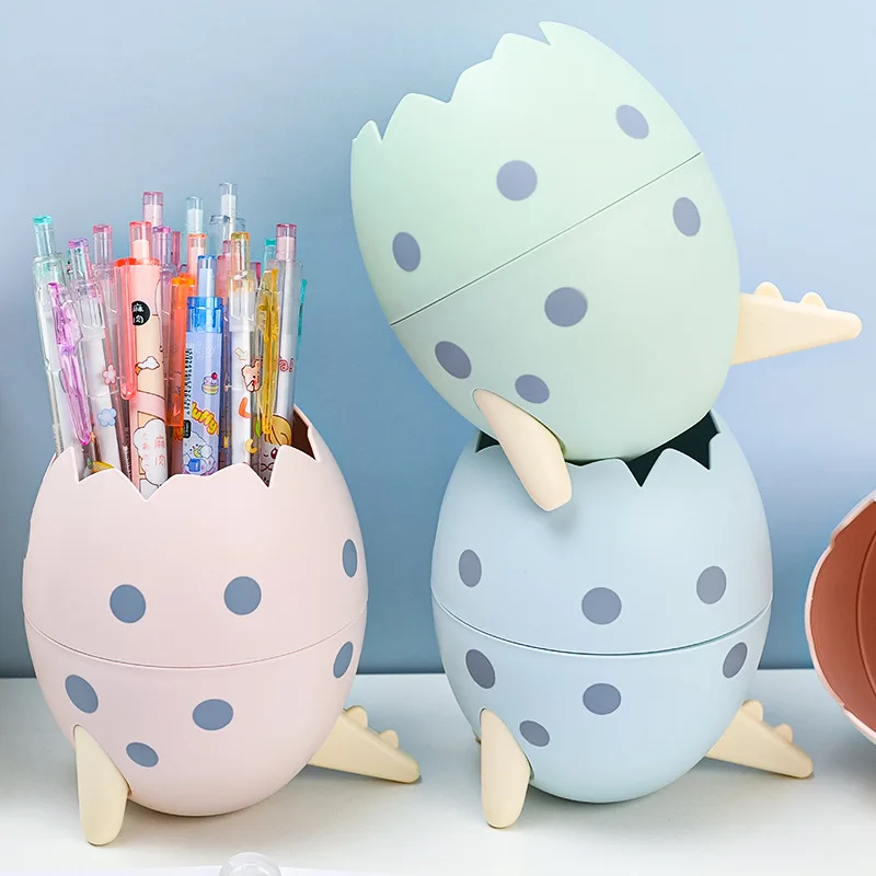 Cute Dinosaur Egg Detachable Pen Holder Organizer Pencil Pot Container Stationery Office Desktop Ornament Storage Box Kids Gift 3