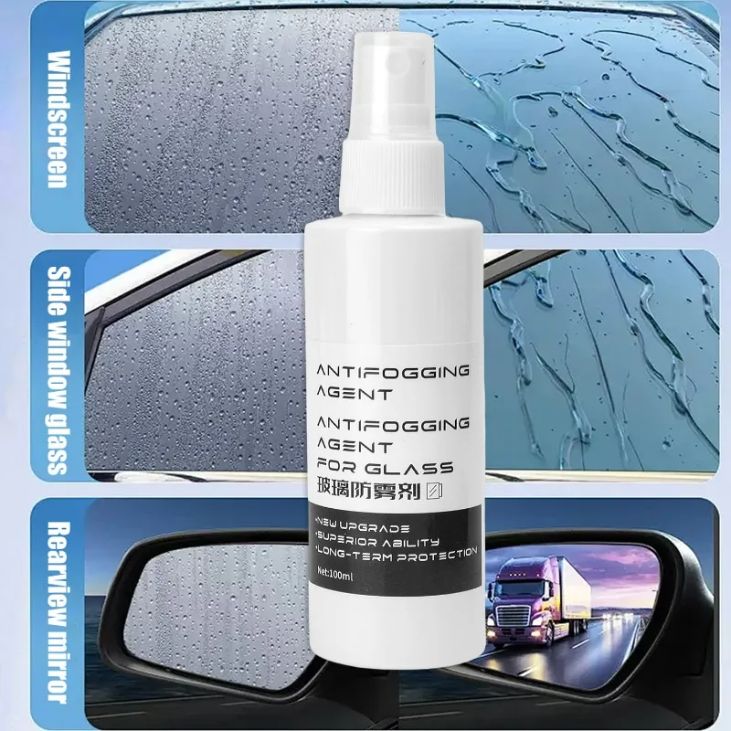 Car Anti Fog Spray Rain Repellent Long Lasting Windshield Waterproof Coating for Front/Rear/Side Windows and Mirrors with Towel