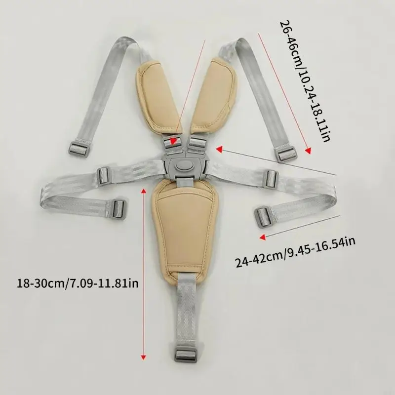 조절 가능한  안전 벨트 5점 하네스 패딩 처리된 수유용 어깨 지지대