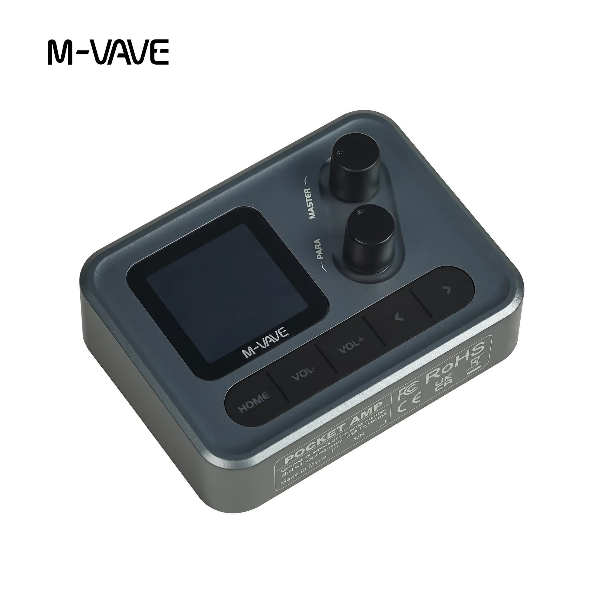 M-VAVE Mini Pocket Guitar Bass Amp 1.54" LCD Color Screen 1450mAh APP Control Multi-Function Desktop Effects Processor