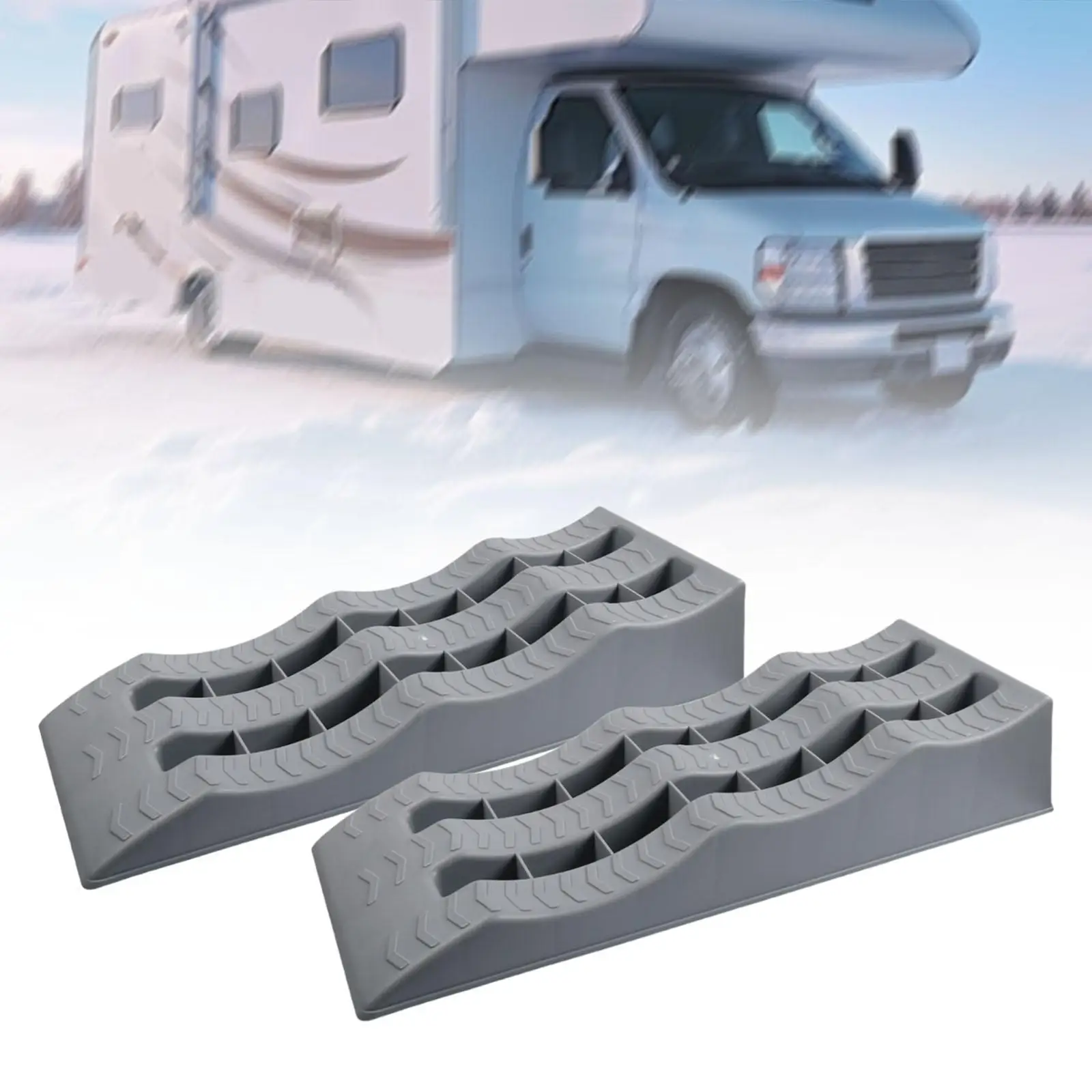 Car Wheel Chocks Stable PP Leveling Ramps Universal Trailer Wheels ...
