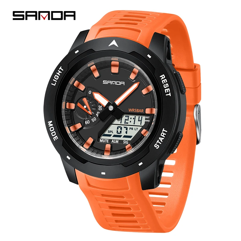 SANDA Fashion Electronic Watch - Multifunctional Waterproof Luminous Digital Timepiece