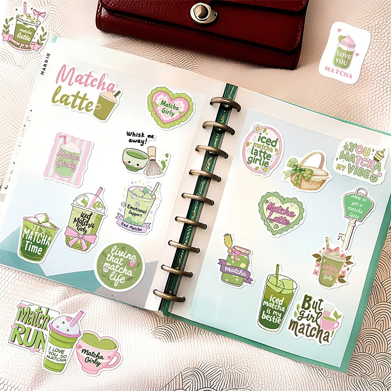 50PCS Kawaii Matcha Girl PVC 스티커 미적 DIY 장식 문구 노트북 워터 컵 크리 에이 티브 데칼 어린이 장난감 선물