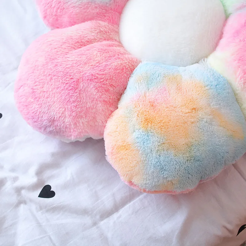 Colorful Flower Plush Pillow Cushion Soft Plant Mat Stuffed For Sofa Bed Sleeping Back Cushion Just6F