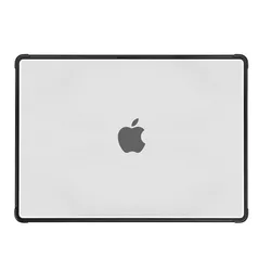 Shockproof Protective Laptop Case - TPU+PC Hard Cover - MacBook Air 13.6 (Black Transp)