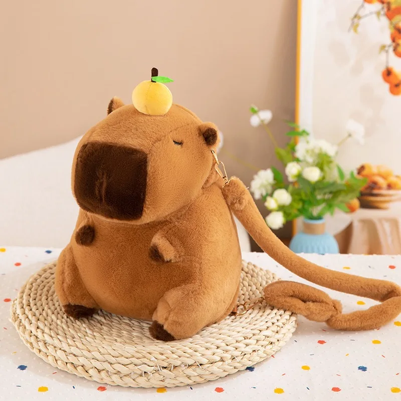 Capybara Plush Backpack Kawaii Fashion Plushie Doll Fur Bag Children's Bag Shoulder Bag Mini Knapsack Bags Gifts For Girlfriend