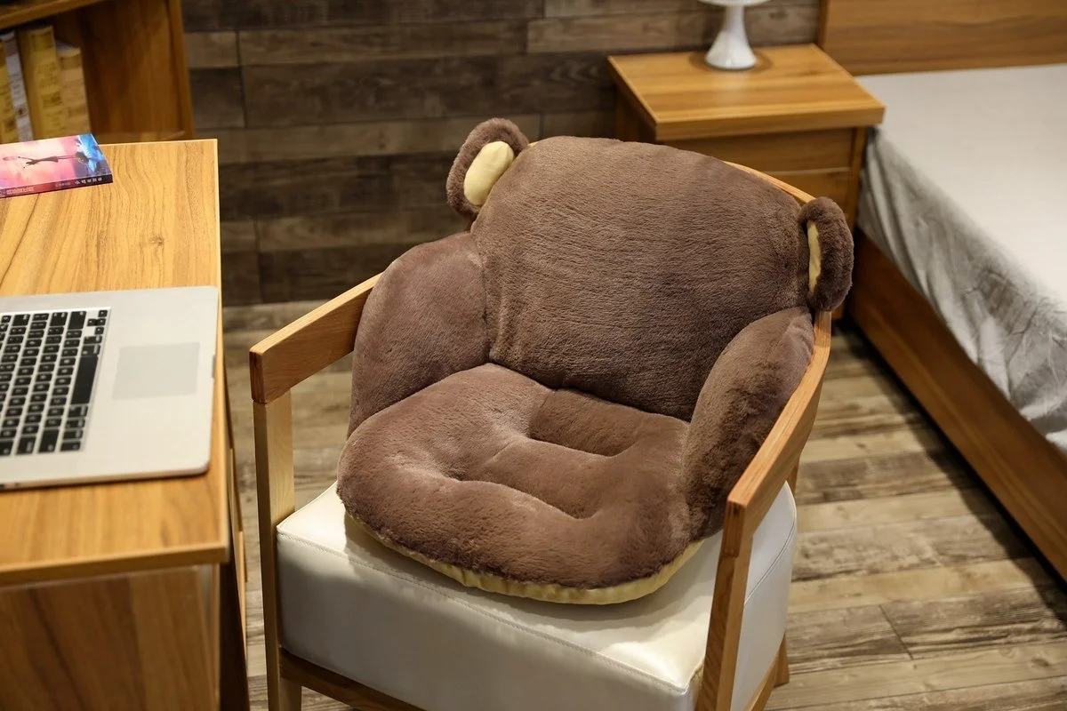 Rabbit Fur Office Chair Cushion  Rabbit Fur Butt Chair Cushions - Cartoon  Plush Seat - Aliexpress