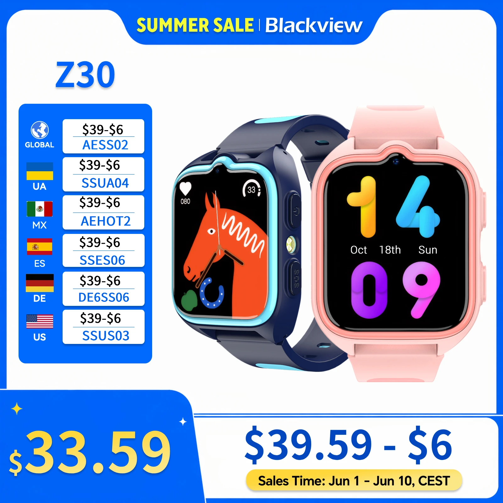 Nouveau Blackview Z30 enfants montre intelligente 4G appel téléphone montre, étanche enfants moniteur Tracker, SOS enfant sport montres numériques 1 Nouveau Blackview Z30 enfants montre intelligente 4G appel téléphone montre, étanche enfants moniteur Tracker, SOS enfant sport montres numériques 1