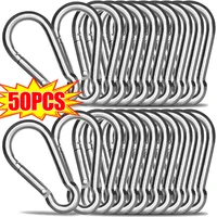 Mini Carabiner Keychain Alluminum Alloy D Type Buckle Spring Snap Clip Hooks Keychain Carabiner Keys Camping Backpack Buckle 1