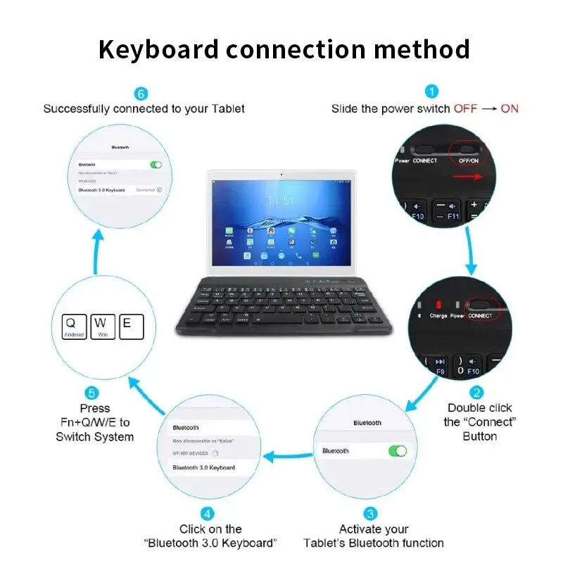 Bluetooth Keyboard and Mouse Set Desktop Office Bluetooth Keyboard Wireless Mouse for Windows Laptop Android Tablet