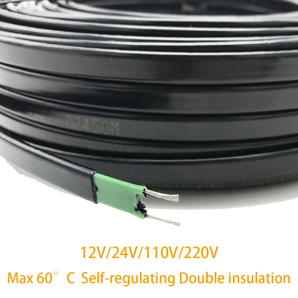 Minco Heat 12V 24V 110V 220V Water Pipe Anti-freeze Frost Protection Heating Cable for Roof Self Regulating Electric Heater Wire