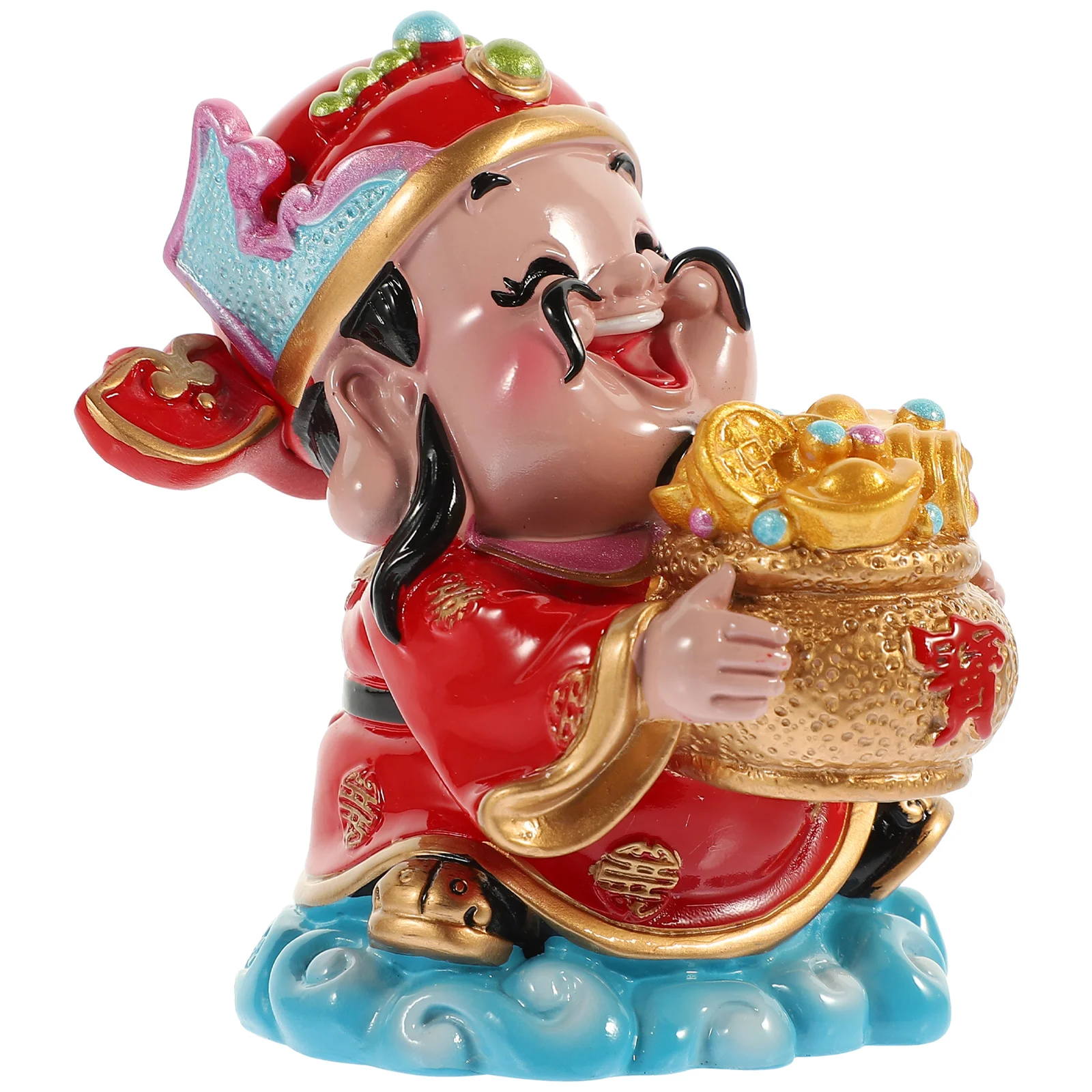 

God of Wealth Ornaments Meaningful Decorations Office Tabletop Decorative Cartoon Statues for Home Gifts Chinese House Style
