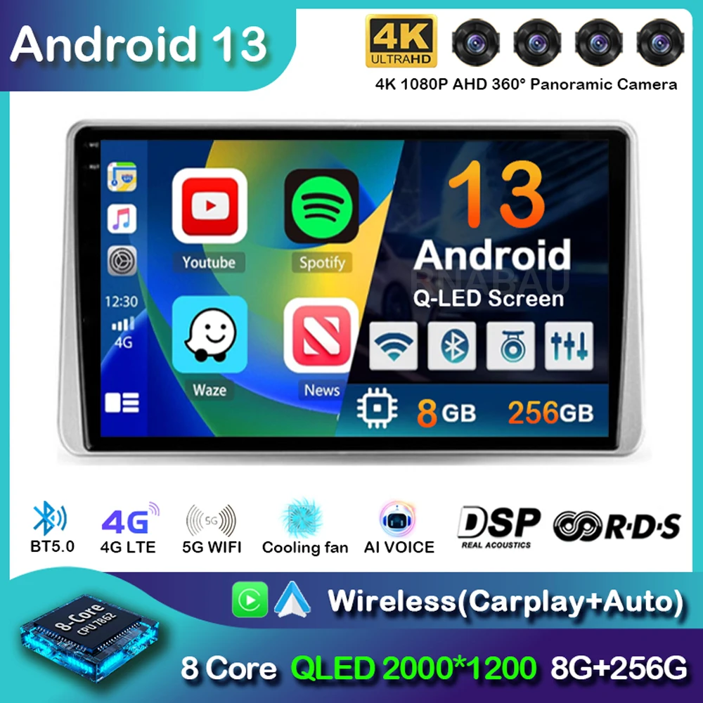 

Android 13 Carplay Auto Car Radio Nissan Sentra 5 B15 1999-2006 GPS Navigation Multimedia Video Player Head Unit 2Din Stereo DSP