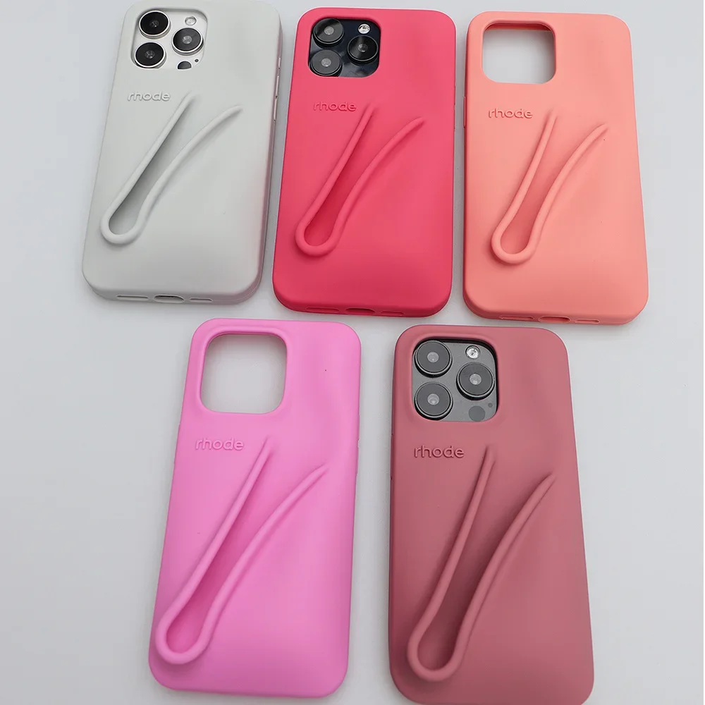 

Silicone Phone Case for iPhone 13 14 15 Pro Max Portable Holder Cover DIY Lipstick Make-up Soft Case Fashion colorful Wholesale