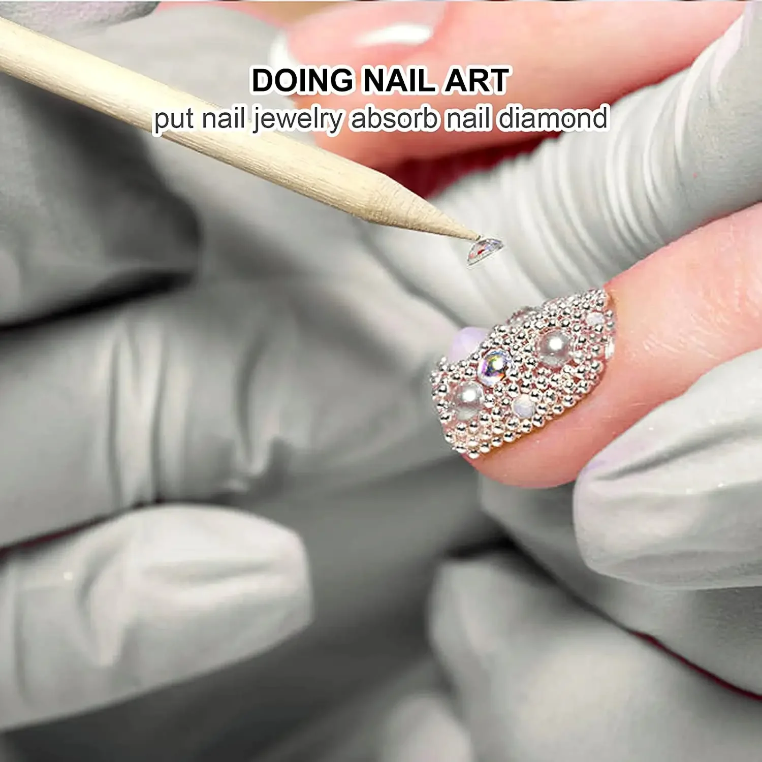 Description Picture 5 of item100pcs Nail Art Pusher Orange Wood Sticks Cuticle Pusher Remover Rhinestones Dotting Removal Manicure Pedicure Care Tools