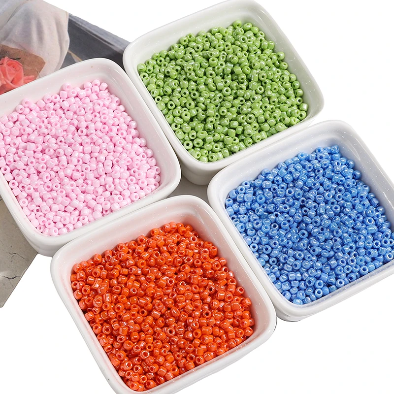4mm 300-750Pcs/Bag High-Quality Glossy Glass Rice Beads