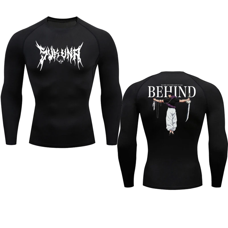 Anime Jujutsu Kaisen Compression Shirt Men Fitness Gym Sport Running T-Shirt Rashgard Tops Tee Quick Dry Short Sleeve T-Shirt Compression T Shirt Sport T Shirt