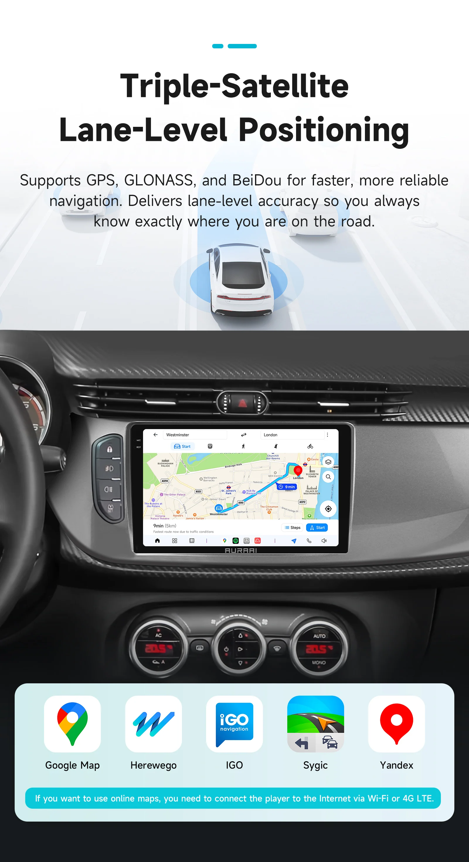 AURAAI Touchscreen-Stereo-Player-Navigation für Alfa Romeo Giulietta 2010-2018 Smart Driving ADAS 2din Carplay Android Auto SWC – Detail 29
