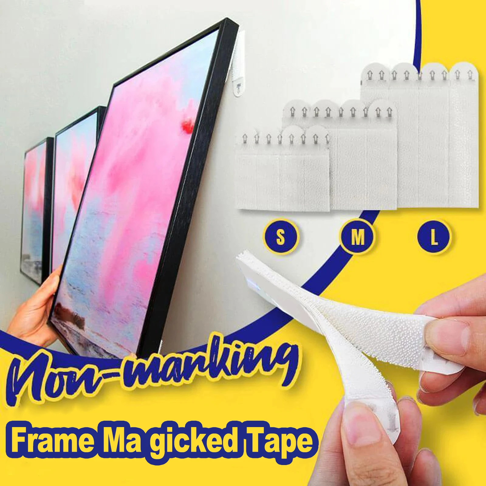 

Double Sided Non-marking Strip Tape Hanging Picture Strips Office Supplies Multipurpose Wall Tape Adhesive Strips For Paste Item