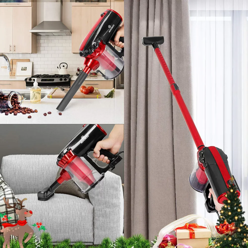 

MOOSOO 17KPA Strong Suction Stick Vacuum Cleaner, Lightweight Corded Vacuum For Hardfloor - D600