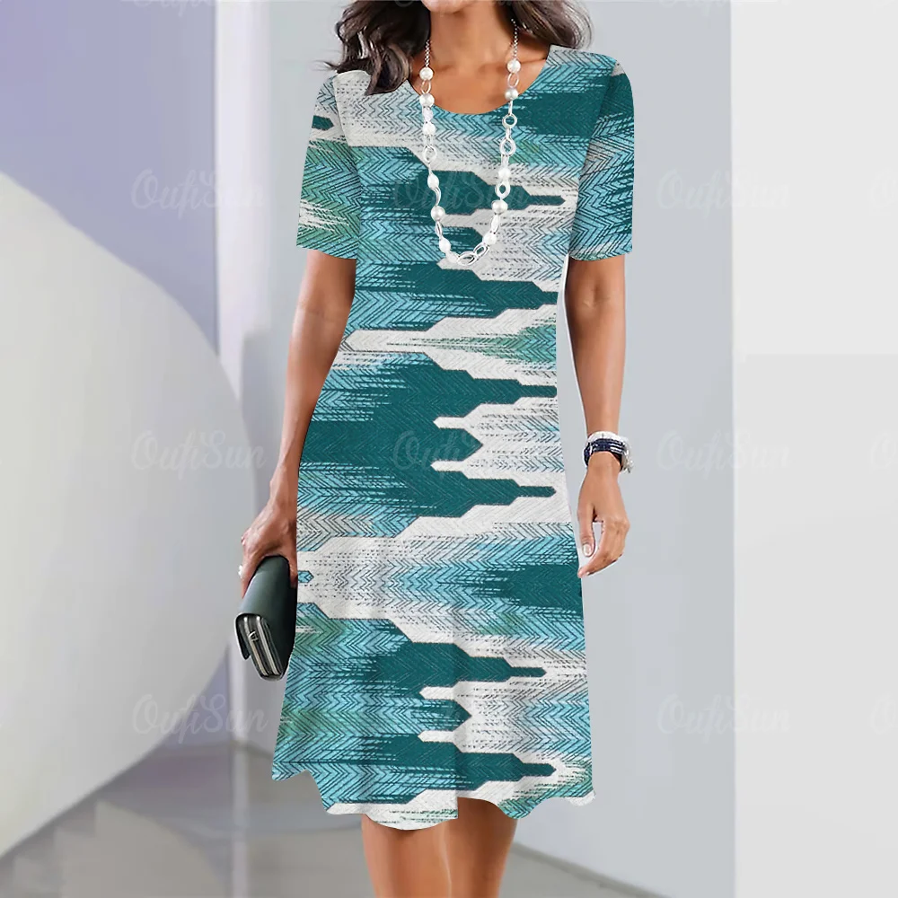 

New Women's Dresses, Checkered Printed Elements, Elegant Casual Short Sleeve Dresses Y2k Fashion Plus Size Women's Dresses 2024