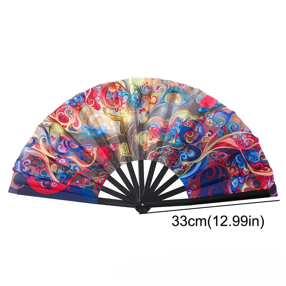 New Folding Line Dance Popping Fans Large Chinese Style Hand Fan Crafts That Pops for Line Dancing